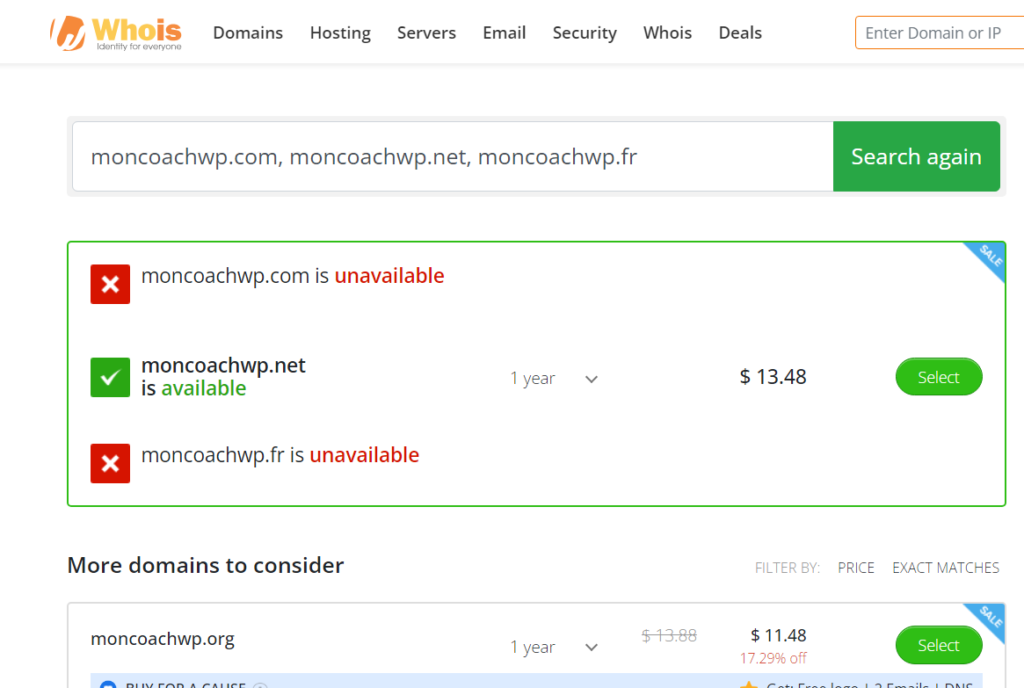 who is exemple recherche domaine