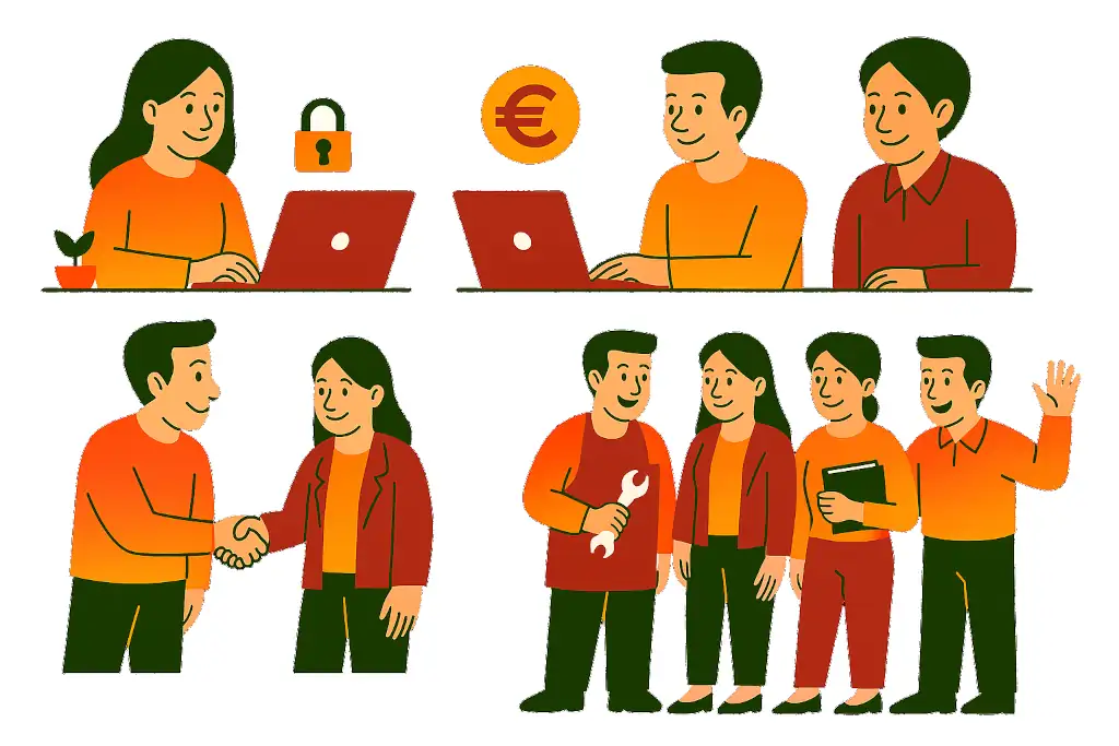 je travaille avec tpe, artisans, agence