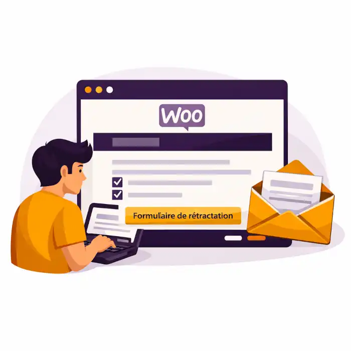 lien de retractation dans mail de commande woo