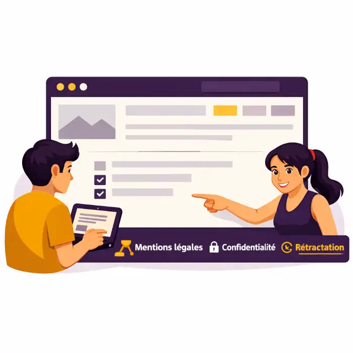 lien de retractation en pied de page
